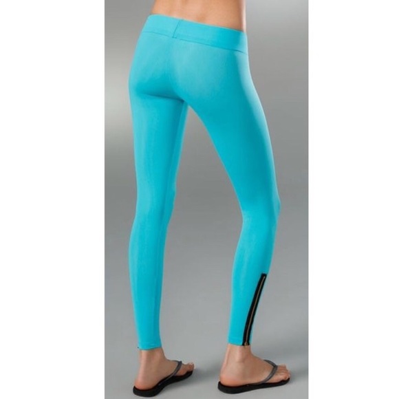 LnA Turquoise zipper leggings - Picture 2 of 6